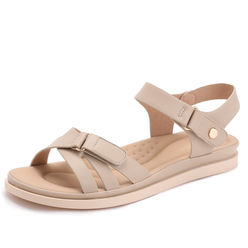 Velcro Strap Sandal - Sandal kasual anti selip modis dengan