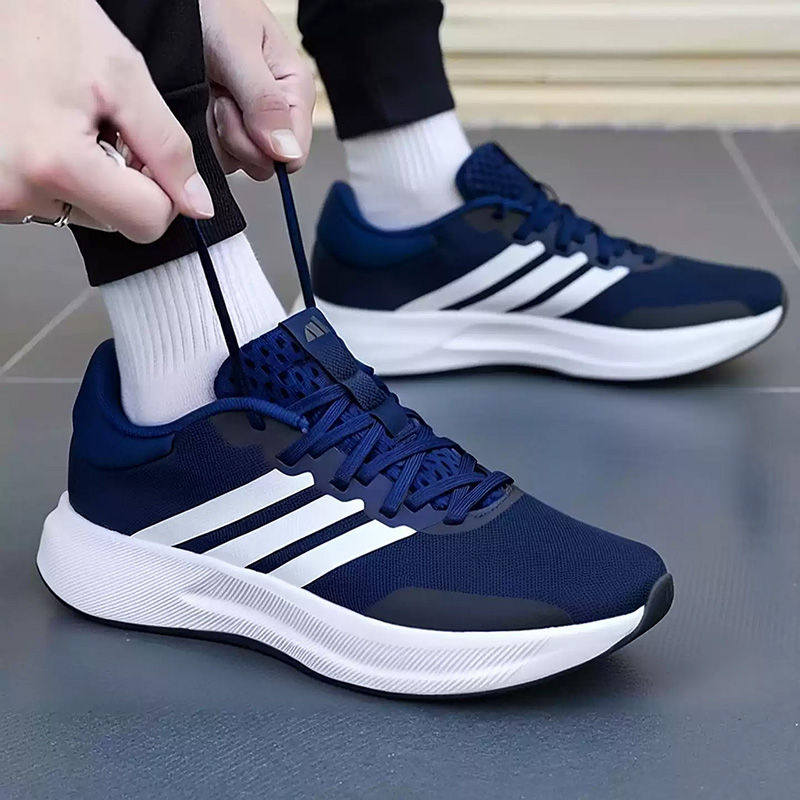 Men Shoes Jd - Adidas Sepatu Lari Tiga Garis Biru