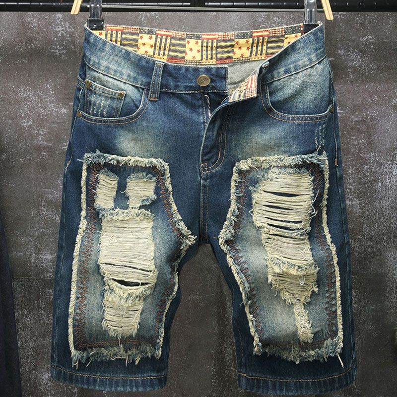 Men'S Shoes For Jeans - Celana pendek jeans pria bergaya Eropa