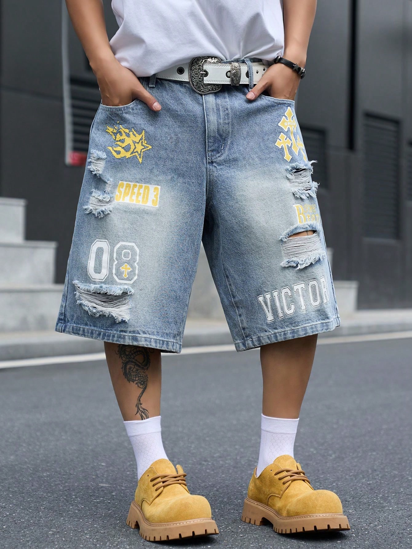 Men'S Shoes For Jeans - Celana Pendek Denim Pria Model Longgar,
