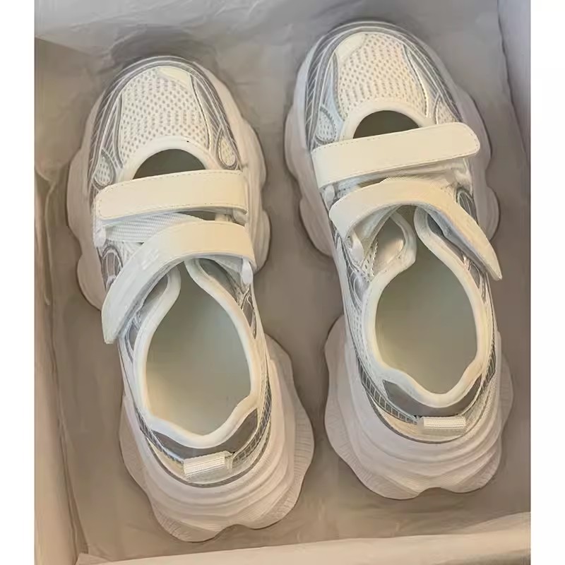 Sandal Platform Berongga Perak - Velcro Strap Sandal ulasan dan harga