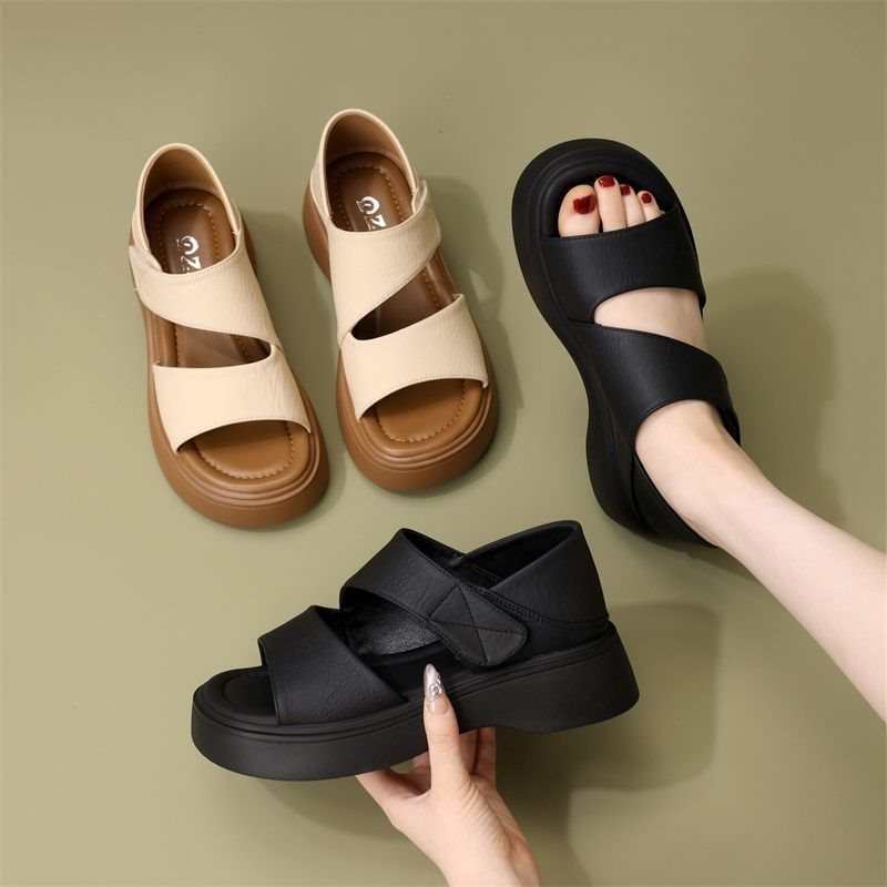 Sandal Wanita Hitam Serbaguna  - Velcro Strap Sandal ulasan dan harga